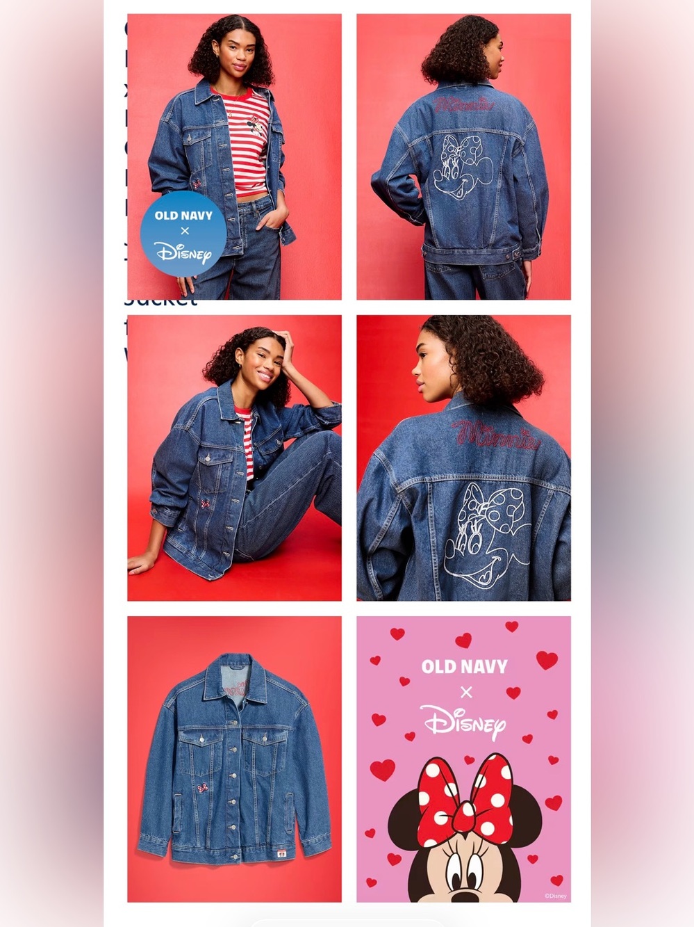 Old Navy x Disney Oversized Minnie
Mouse Jean Trucker Jacket for Women